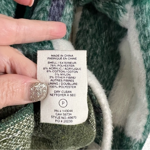 Avec Les Filles Green and White Plaid Long Sleeve Shirt Jacket Size XS - Picture 11 of 11